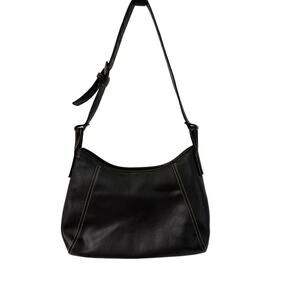 Relic Black Leather Purse Handbag Adjustable Strap Snap Closure Zippered Pockets